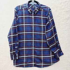 Blouse Flannel Plaid Blue Pink Yellow Preppy Cozy Hiking Cozy Heritage Size 2X